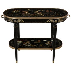 Antique French Chinossiere Style Two-Tier Side Table