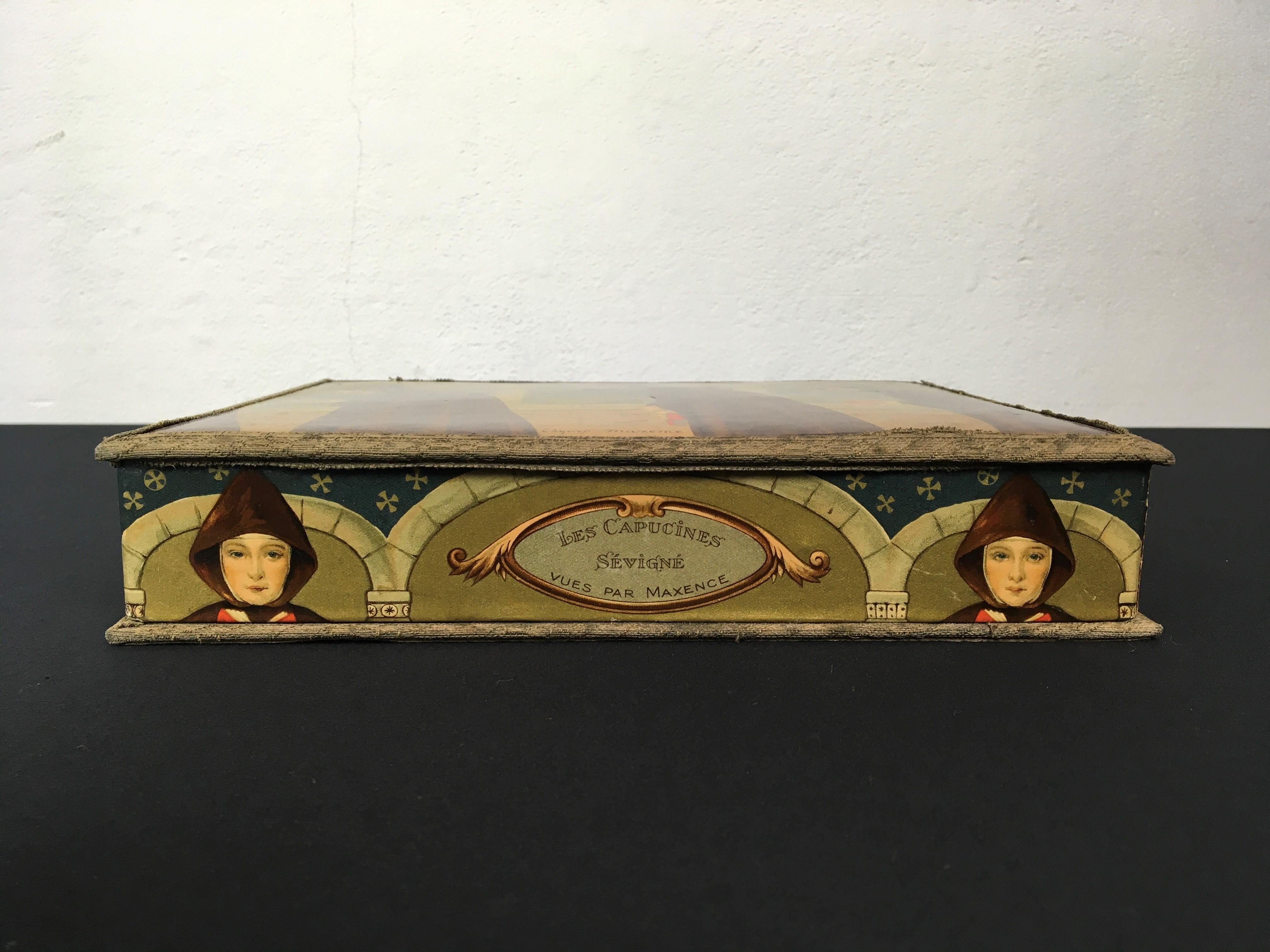20th Century French Chocolate Box, Edgard Maxence, Marquise de Sévigné Paris For Sale