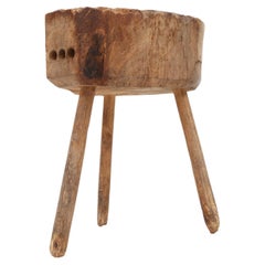 Tajadera o mesa auxiliar francesa de madera maciza, ca. 1850