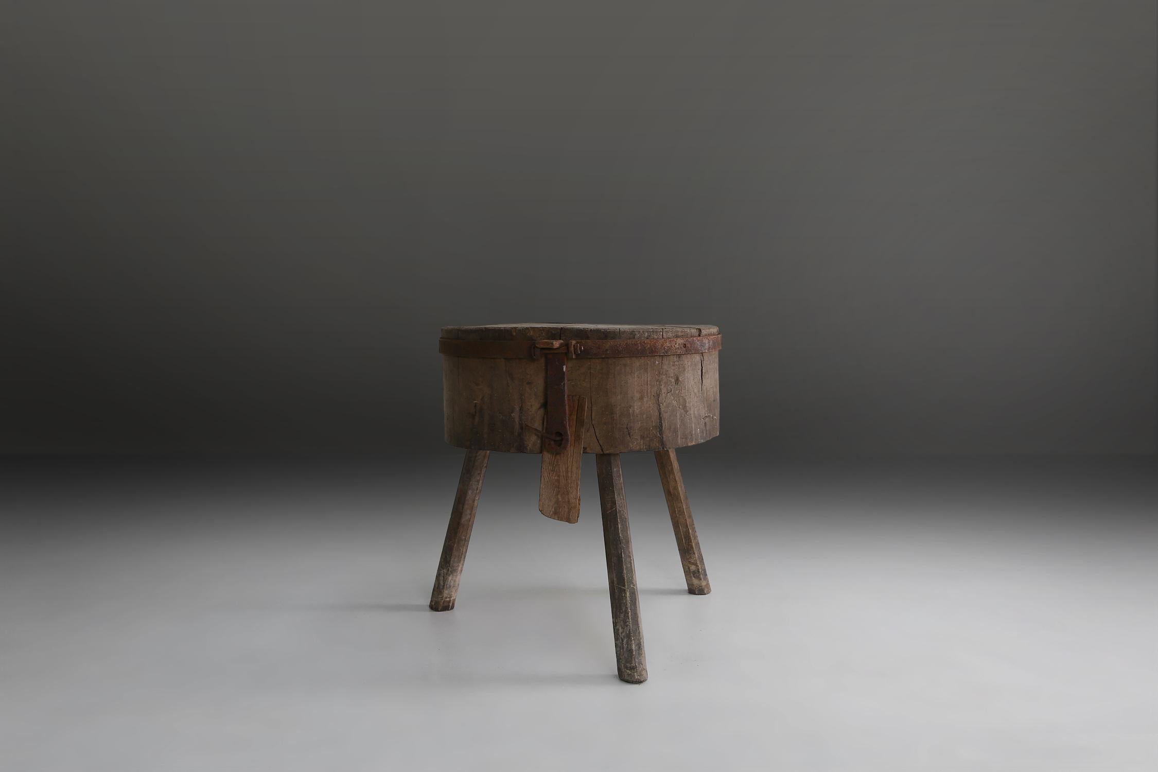 French Chopping Block Table, circa 1920 For Sale 6