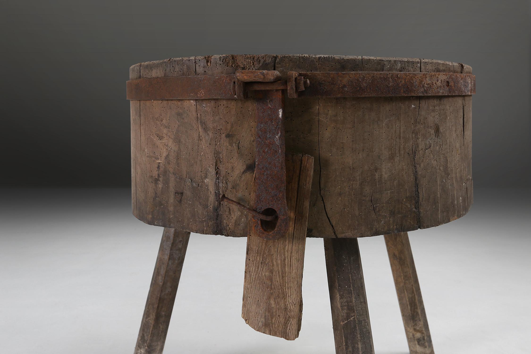 French Chopping Block Table, circa 1920 For Sale 1