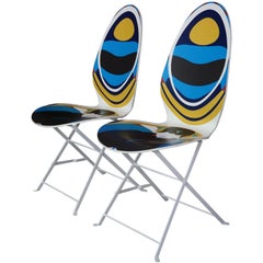 French Christian Lacroix Design Pair of "Haute Couture" Chairs