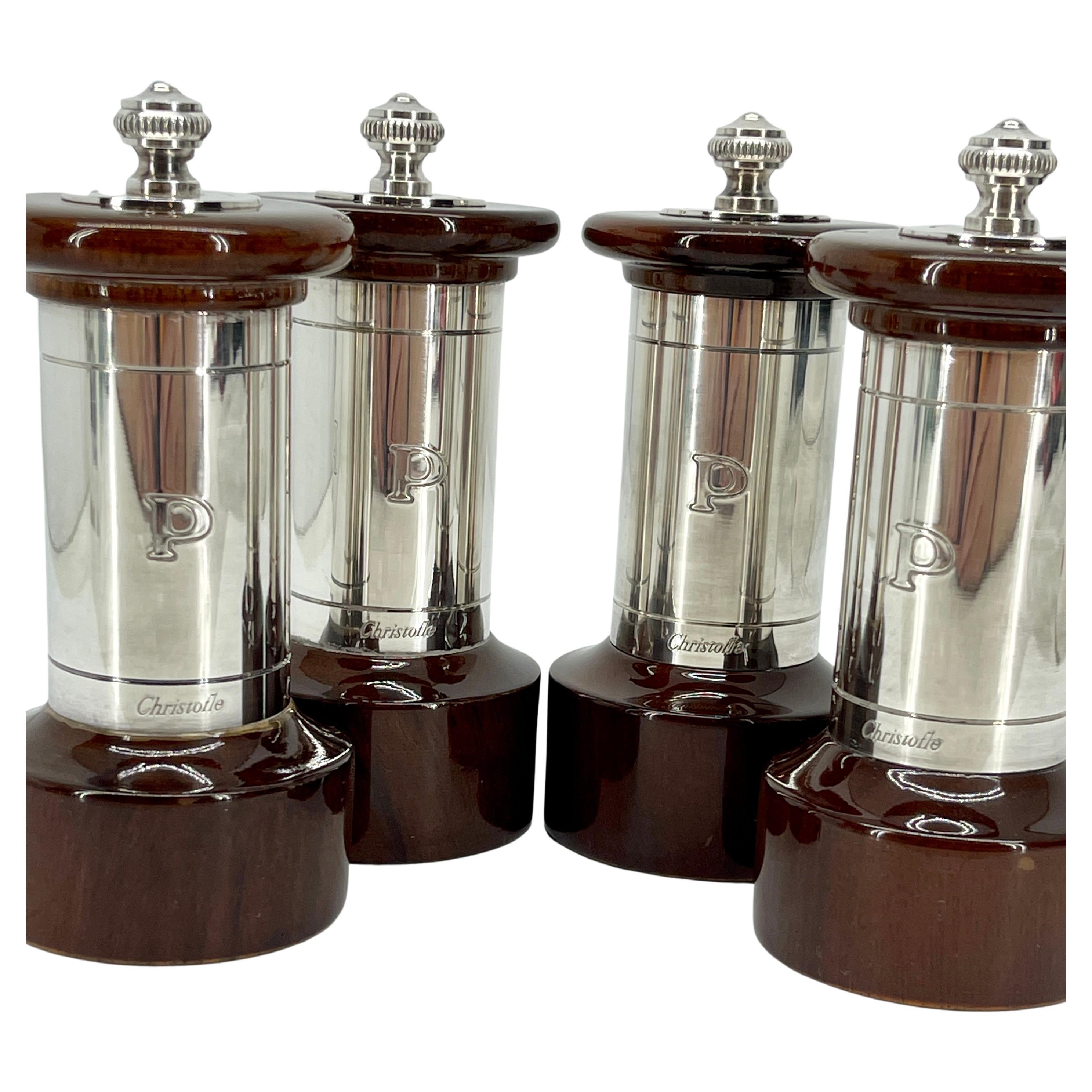 Modern French Christofle Pepper Mills, Set of Four