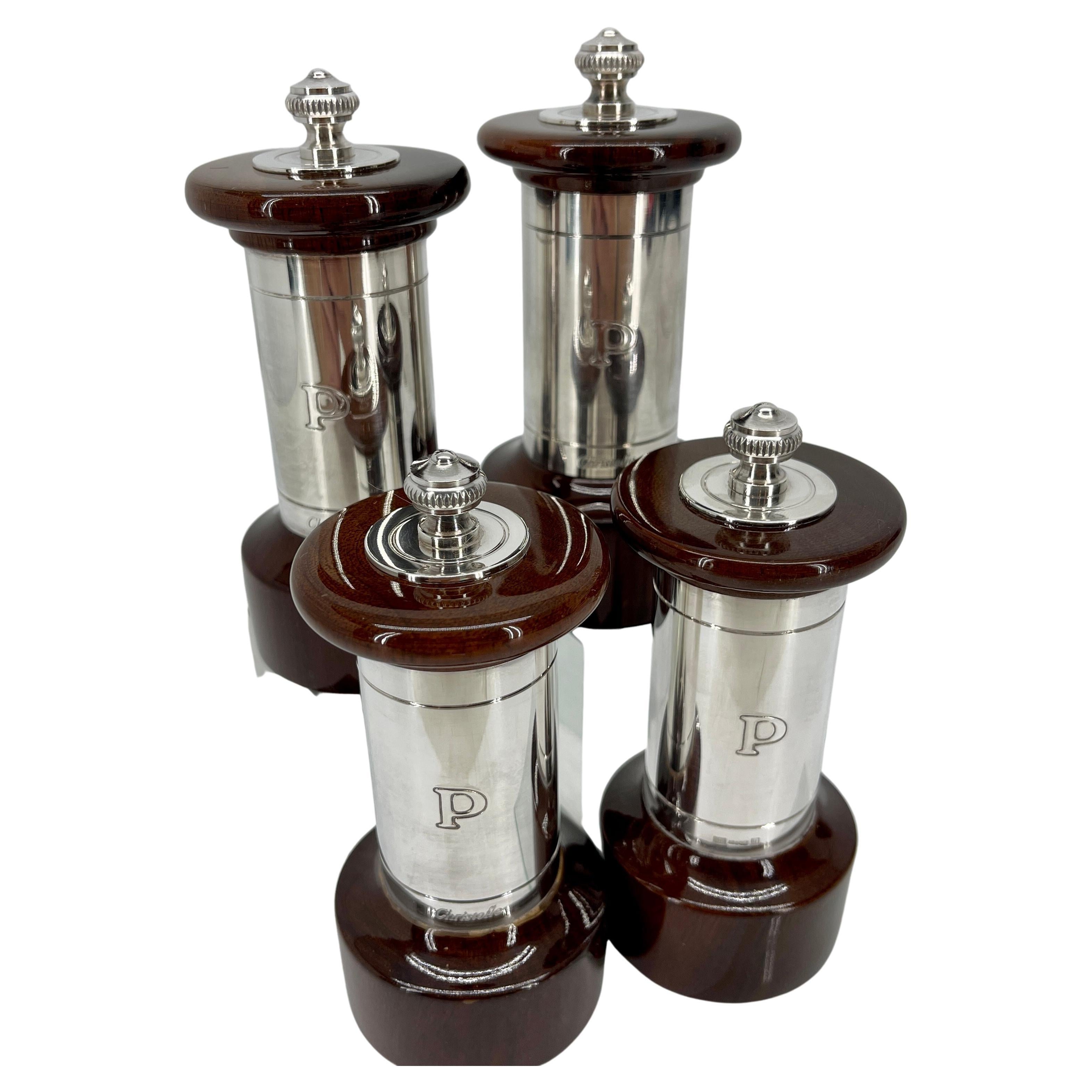 French Christofle Pepper Mills, Set of Four In Good Condition In Haddonfield, NJ