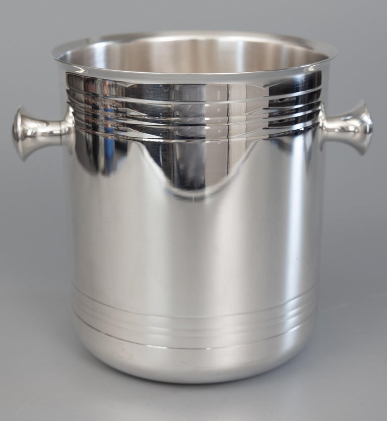 Art Deco French Christofle Silver Plate Champagne Ice Bucket, circa 1960 For Sale