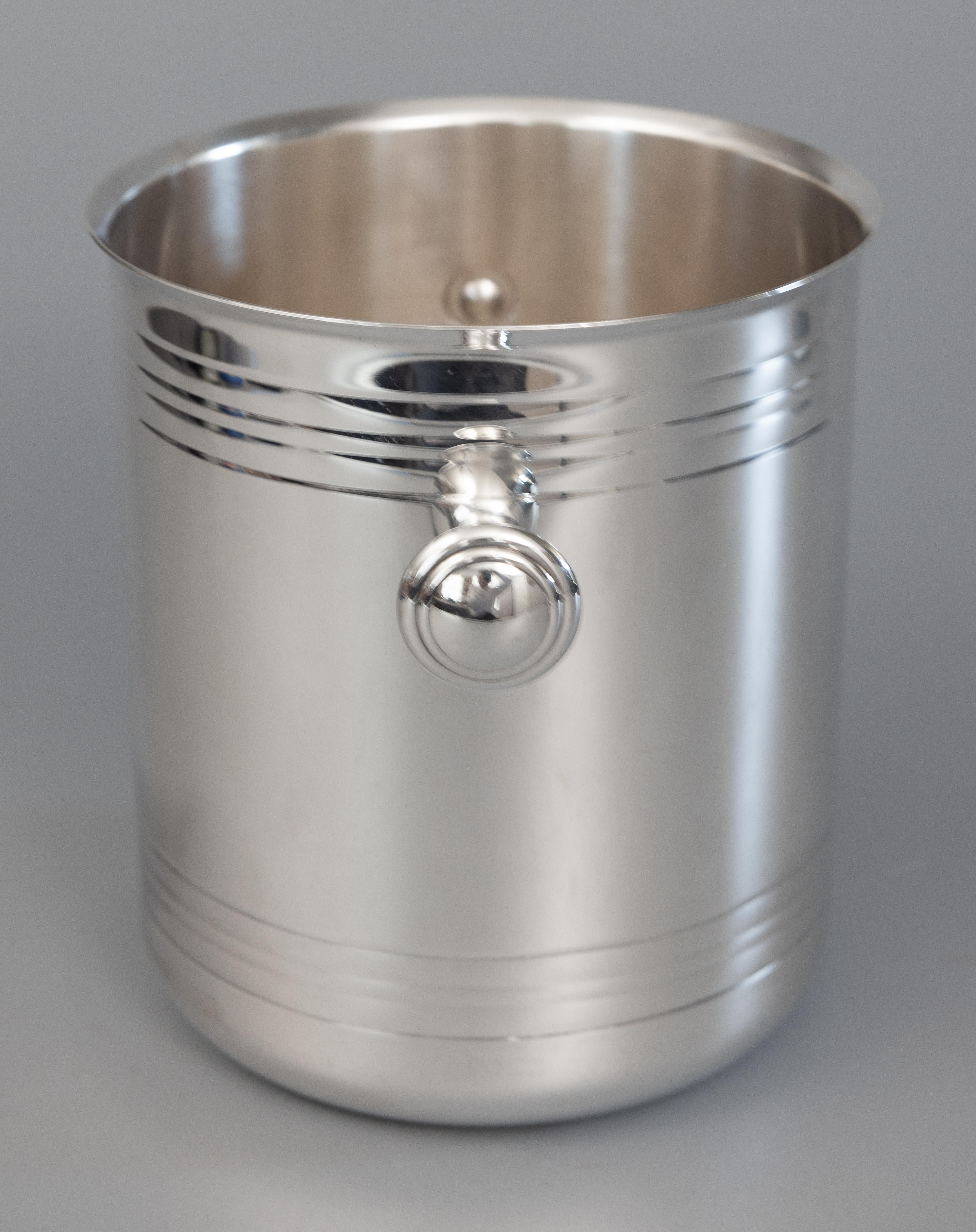 Art Deco French Christofle Silver Plate Champagne Ice Bucket, circa 1960