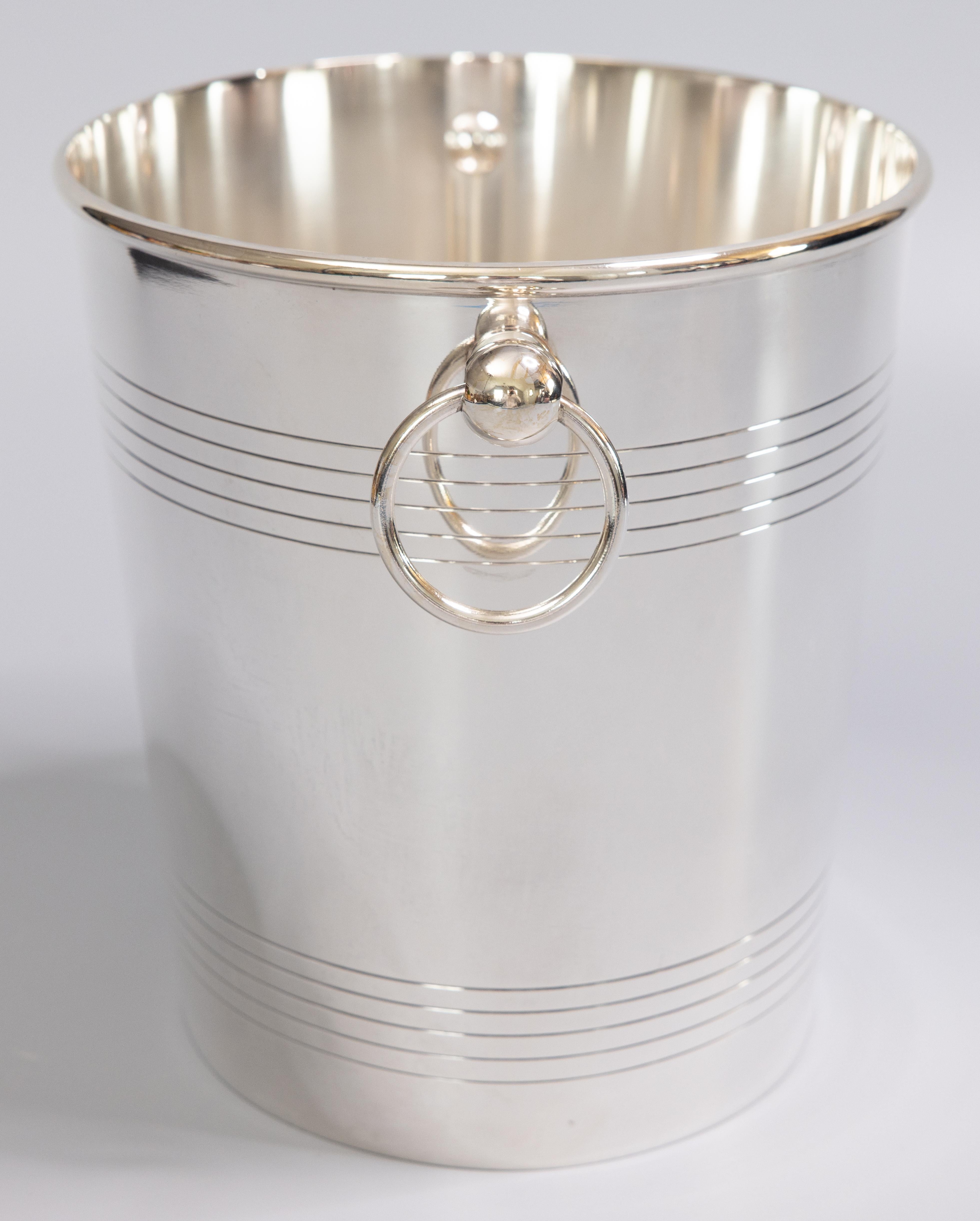 French Christofle Silver Plate Double Champagne Ice Bucket Wine Cooler 1