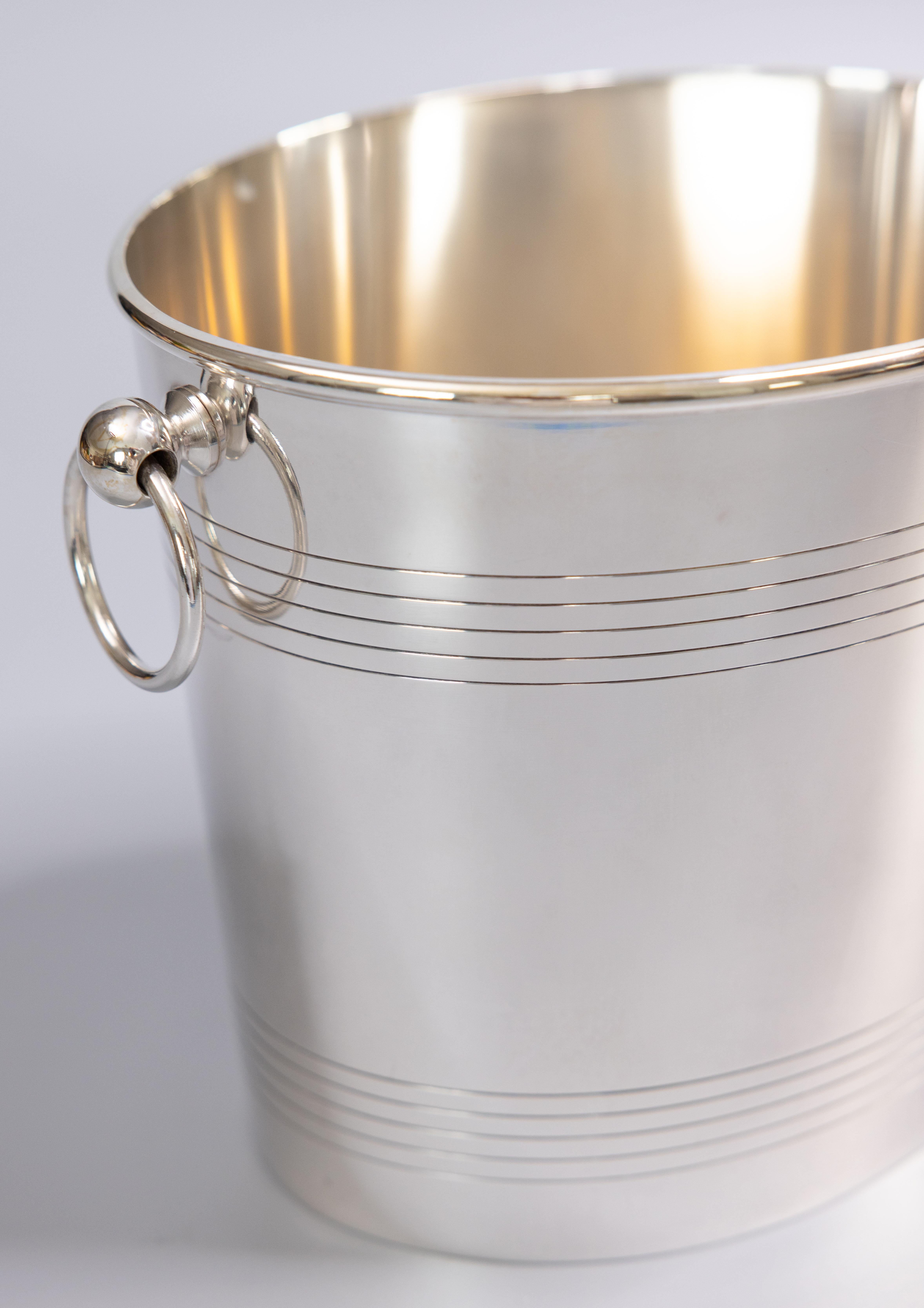 French Christofle Silver Plate Double Champagne Ice Bucket Wine Cooler 2