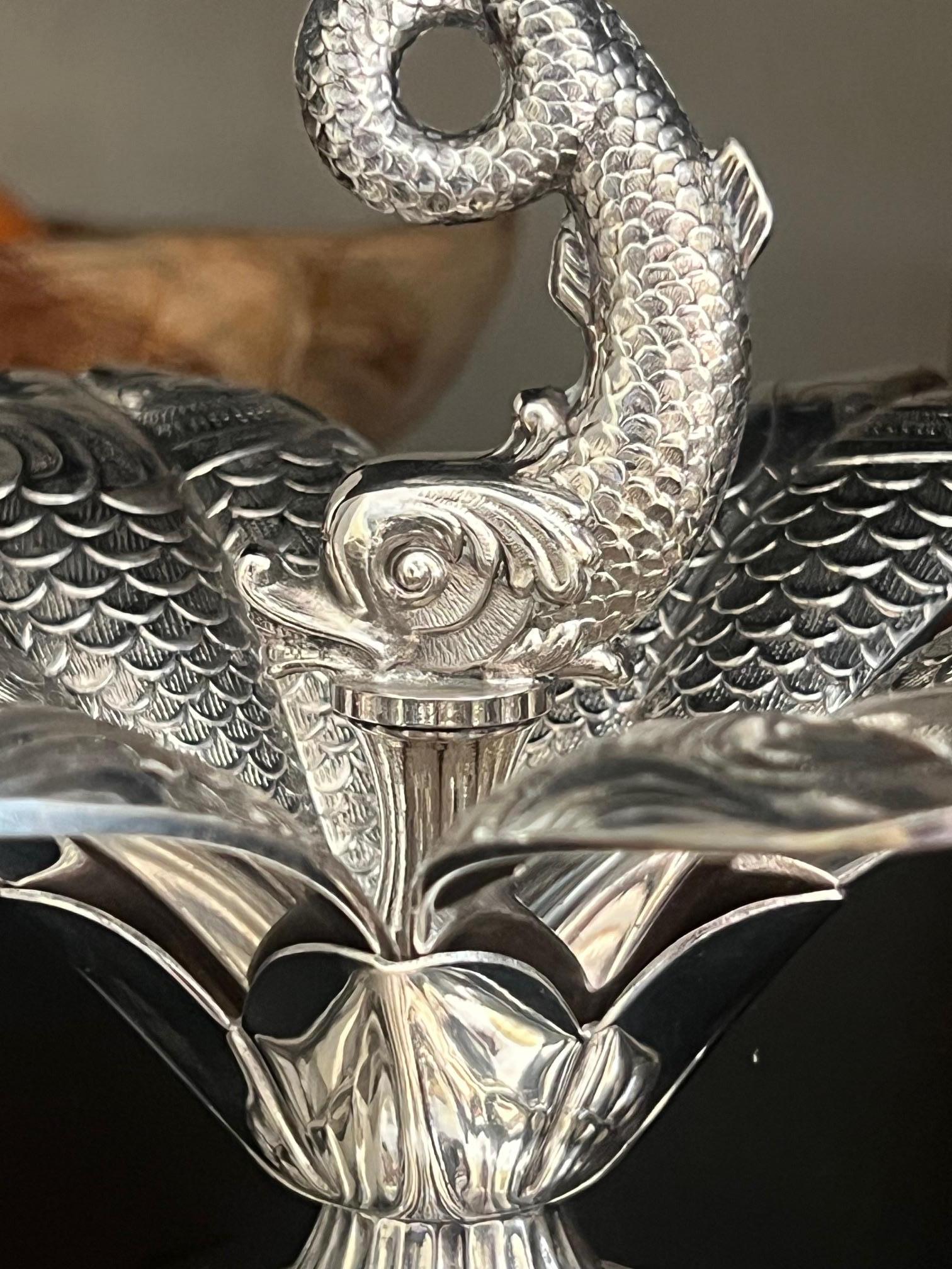 French Christofle Silver Plated ‘Caviar Flower’ Spoon Serving Set, c. 1960's For Sale 4