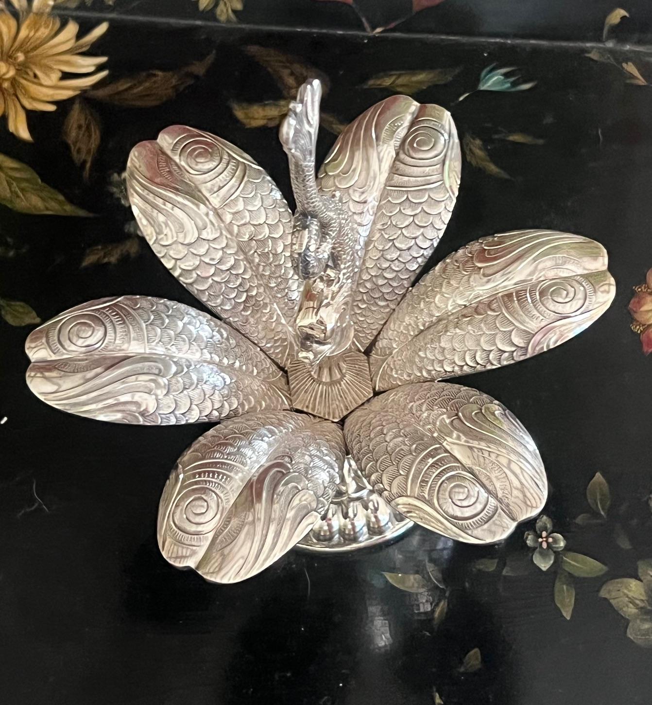 French Provincial French Christofle Silver Plated ‘Caviar Flower’ Spoon Serving Set, c. 1960's For Sale