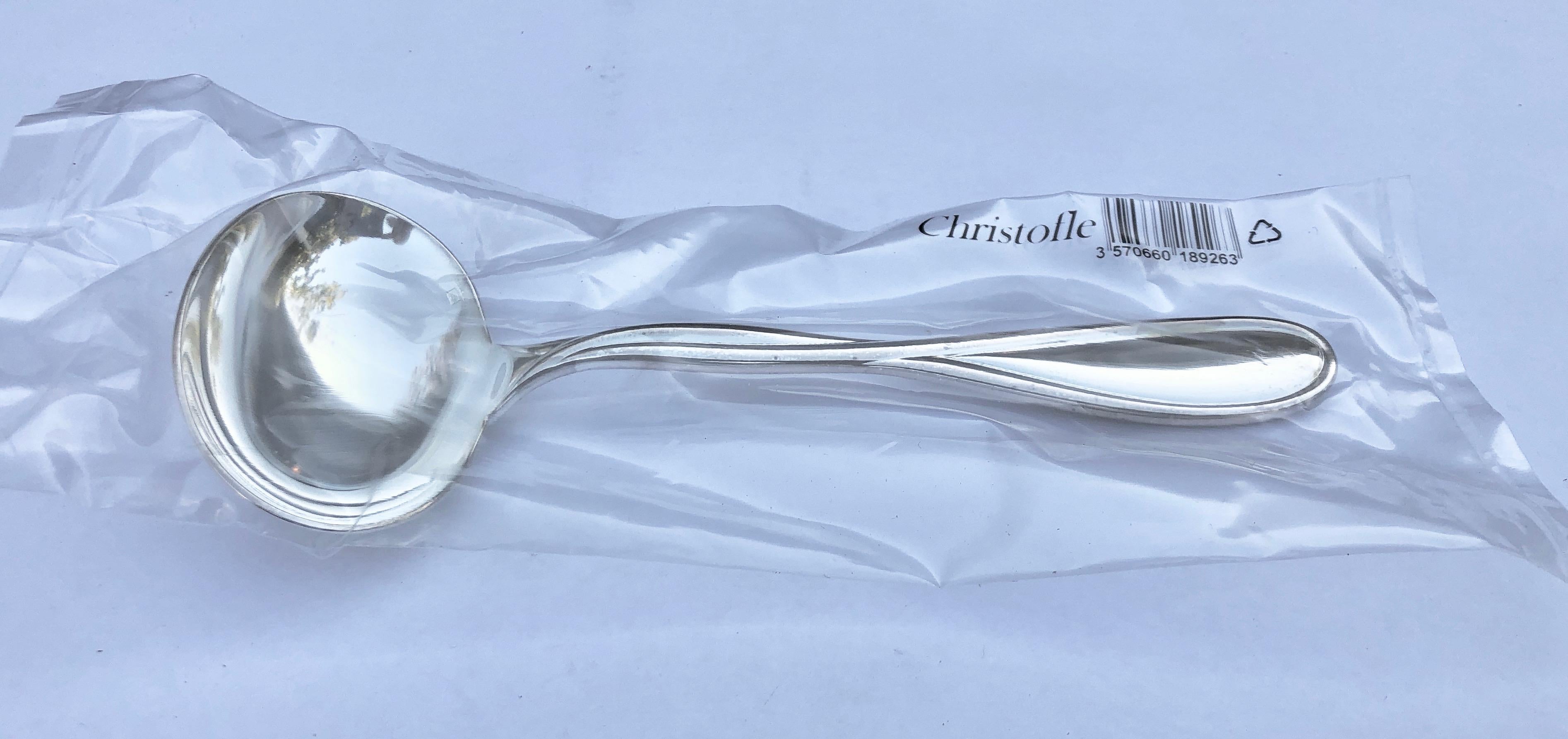 This is a beautiful French silver plated Christofle Galea gravy ladle. There are 4 sets available for all your table serving needs. All the pieces are new, never used and under their original plastic pouches and Christofle boxes.

Launched in