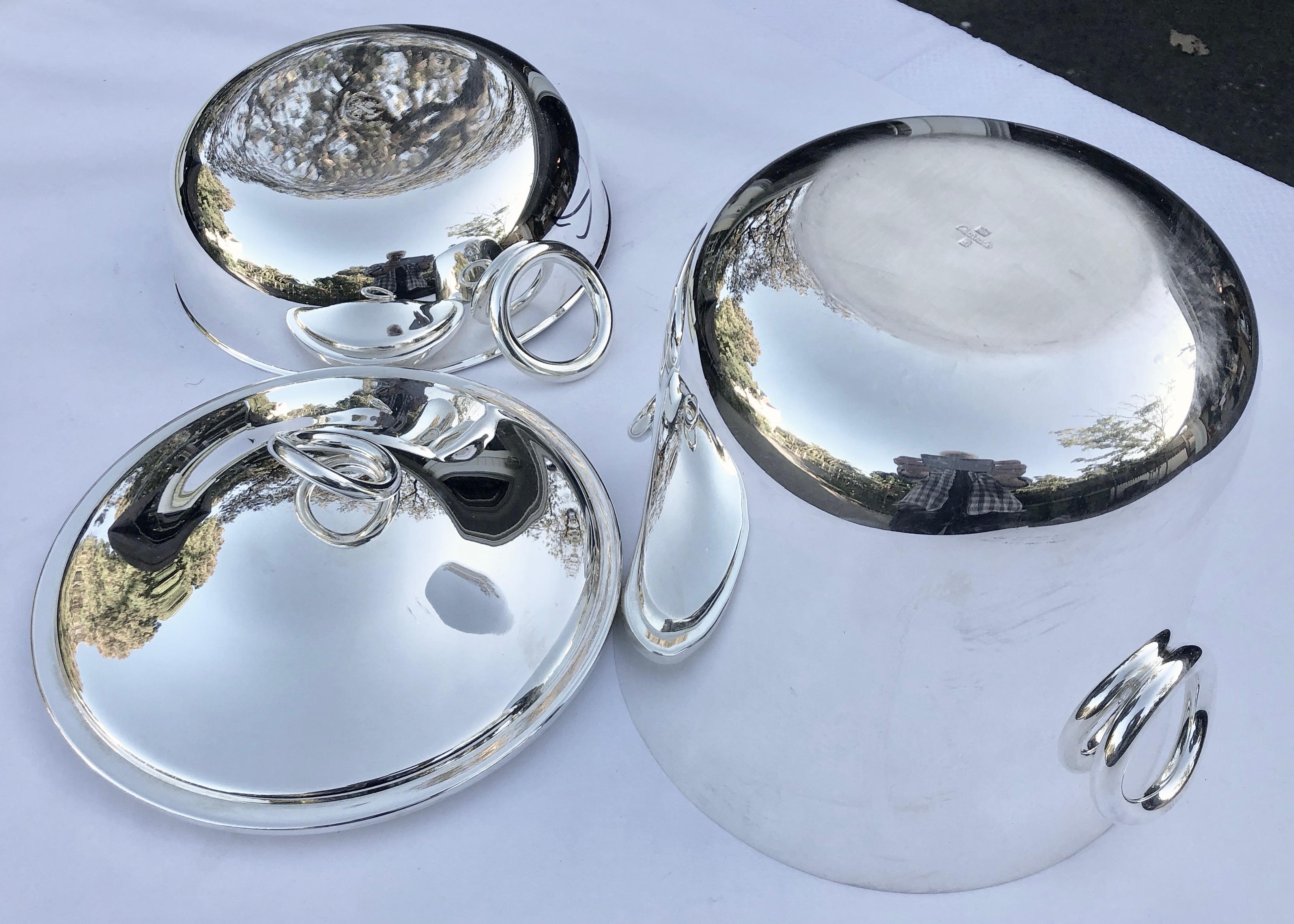 French Christofle Silver Plated Vegetable Dish and Champagne/Wine Cooler Vertigo For Sale 2