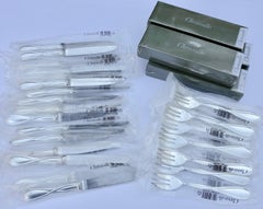 French Christofle Silver Plated Galea Pastry and Ice Cream Set of 62 New Pieces
