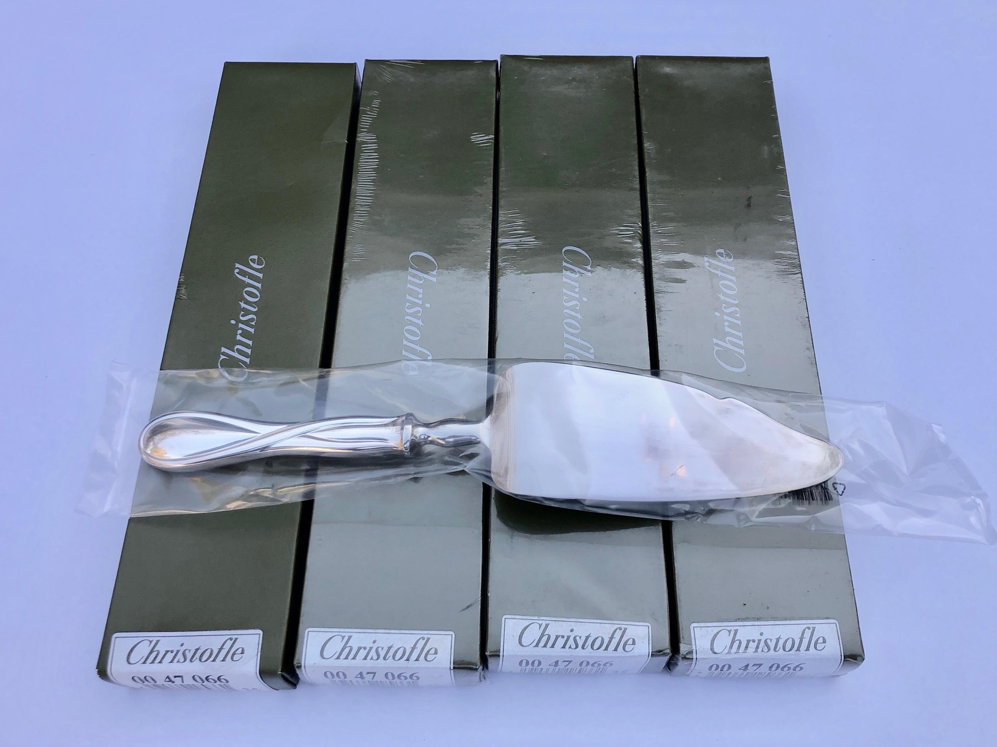 French Christofle Silver Plated Galea Pastry and Ice Cream Set of 62 New Pieces For Sale 3