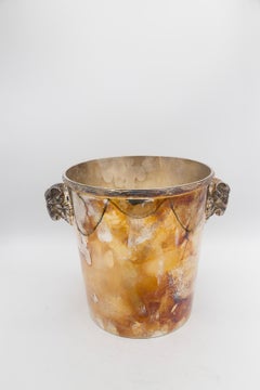 French Christople Ice Bucket in Original Patina with Aries