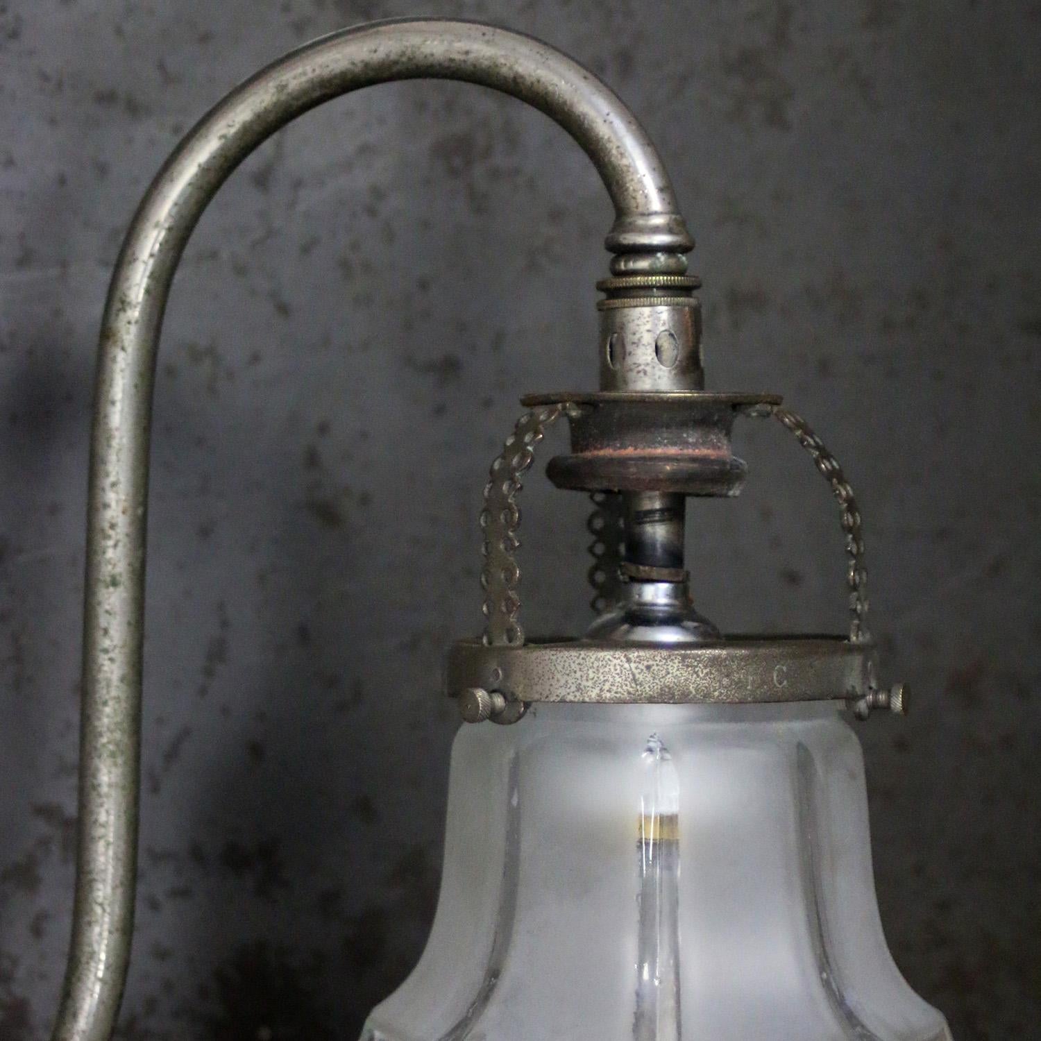 Brass French Art Deco Cut Glass Sconce Wall Lamp 1910