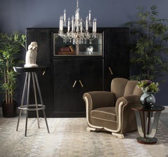 French Chrome Base Round "Mange Debout" Tall Bistro Table, 1970s