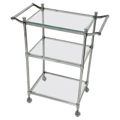 French Chrome Drinks Trolley / Serving Cart Circa 1970s