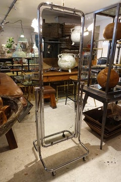 French Chrome Full Length Vintage Dressing Mirror