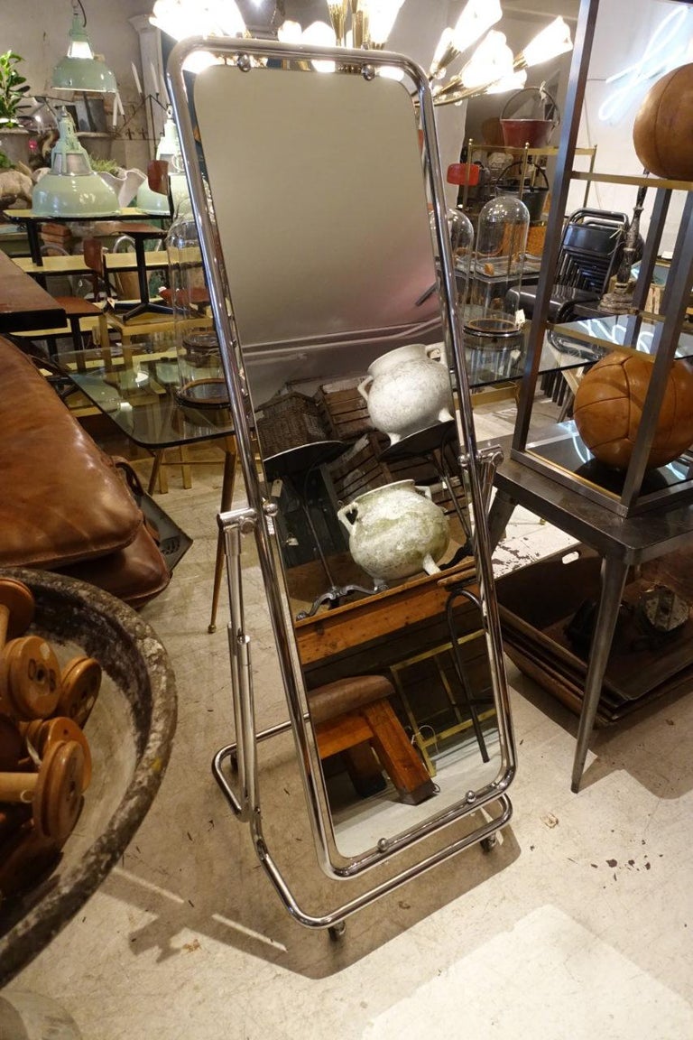 French Chrome Full Length Vintage Dressing Mirror at 1stDibs