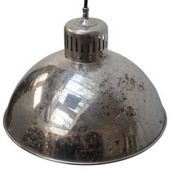 French Chrome Metal Vintage Medical Pedant Light