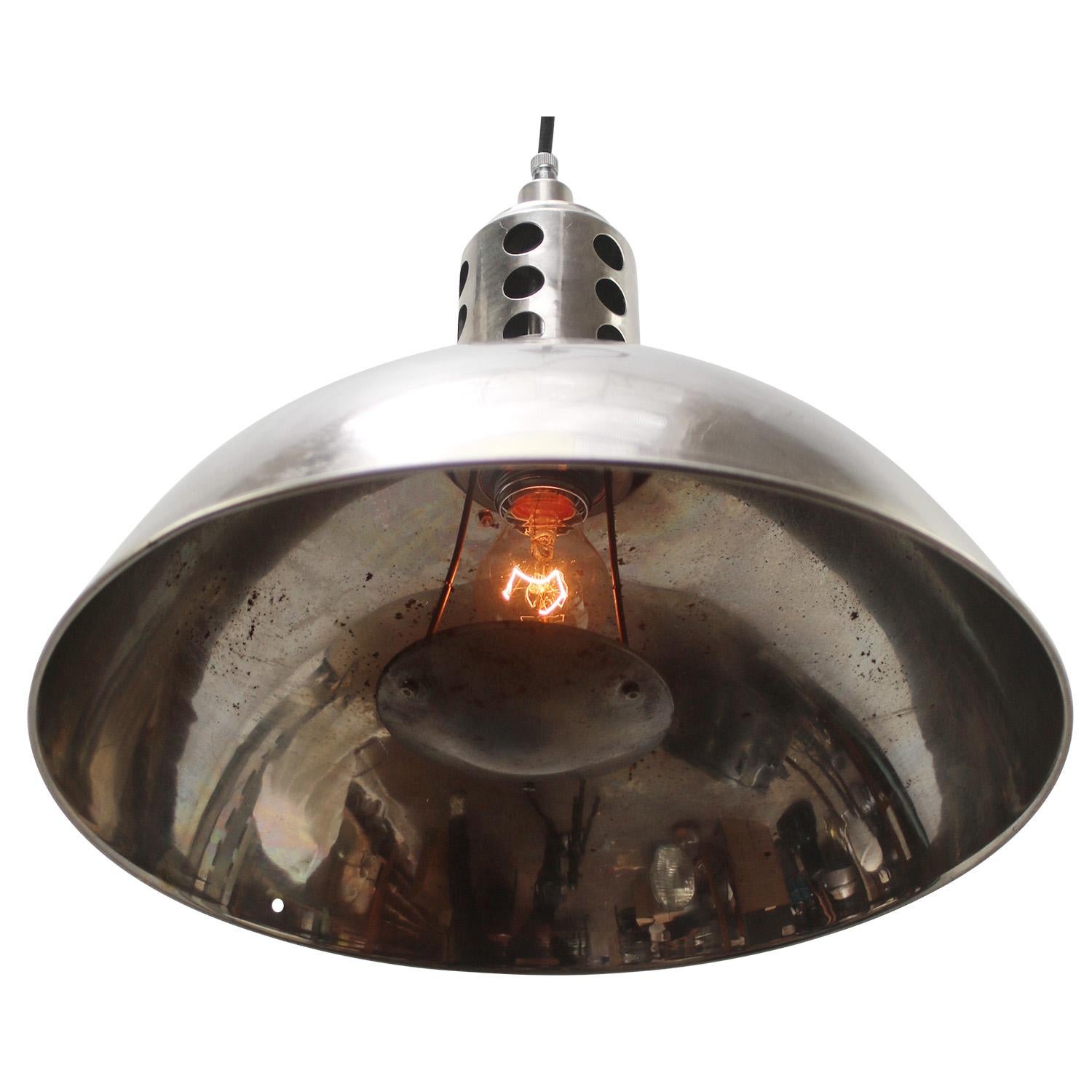 French vintage medical pendant lamp
Chrome / metal shade

Weight 2.00 kg / 4.4 lb

Priced per individual item. All lamps have been made suitable by international standards for incandescent light bulbs, energy-efficient and LED bulbs. E26/E27 bulb