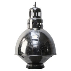 Französische verchromte Vintage medizinische Metall-Pendelleuchte