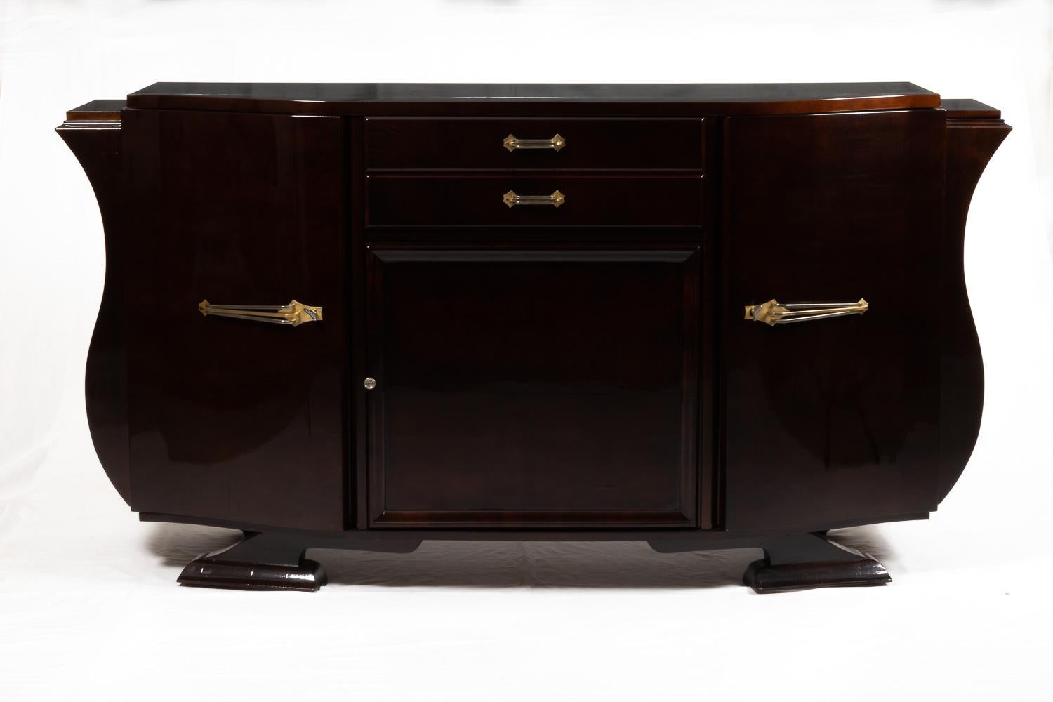 French Chromed Art Deco Sideboard, 20th Century For Sale 8