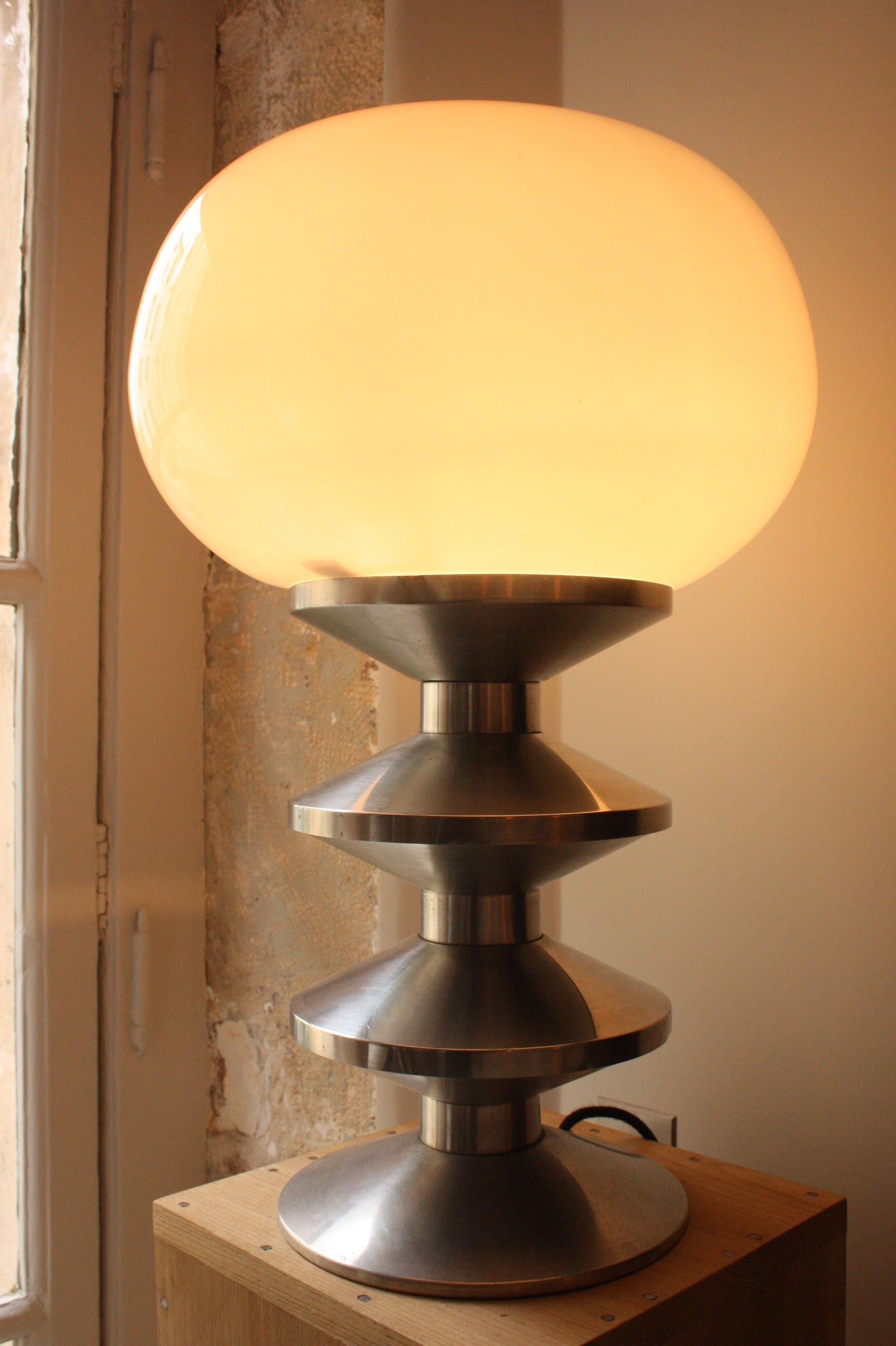 Late 20th Century French Chromed Steel Lamp, 1970s