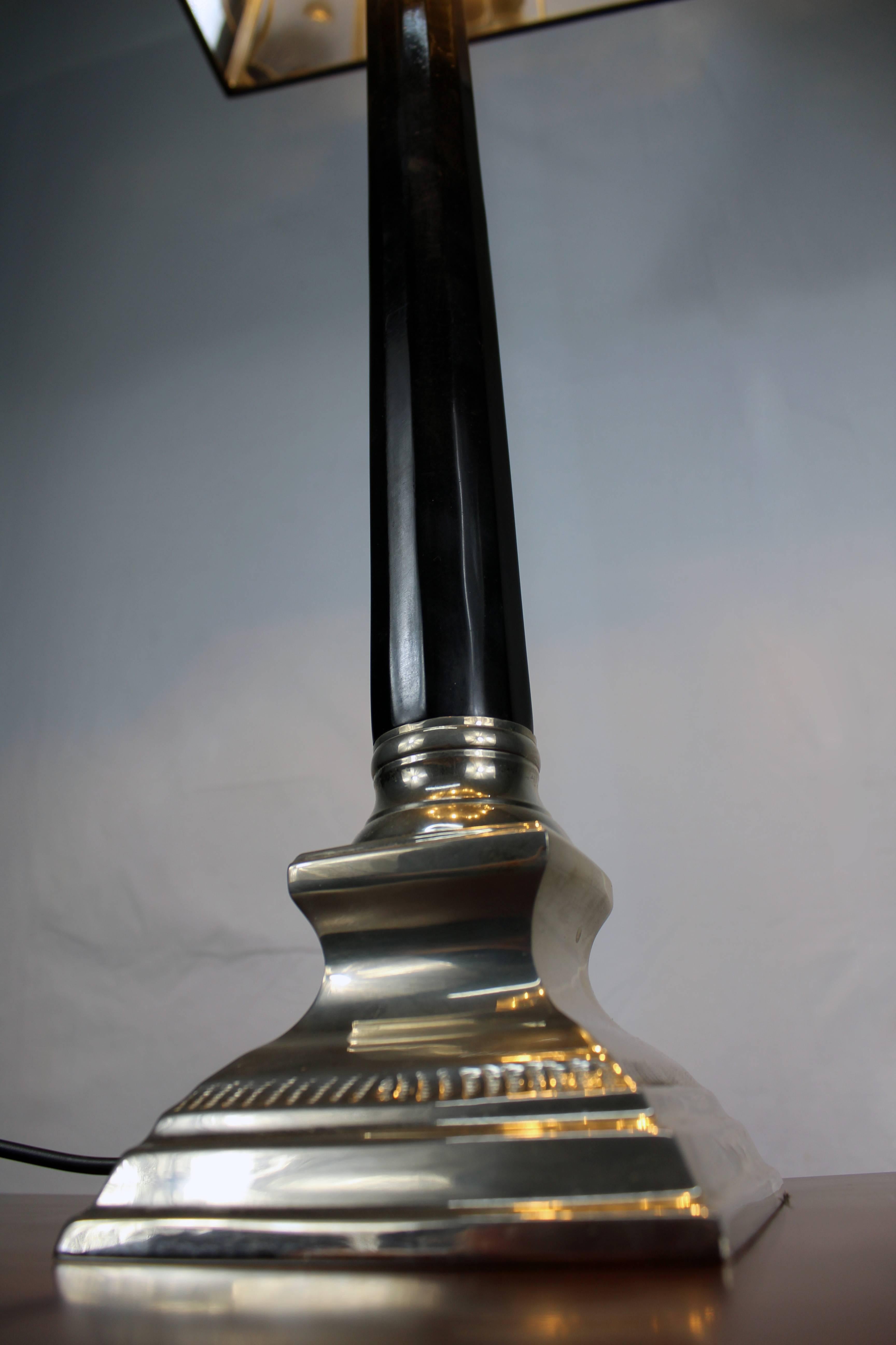 French Chromed Table Lamp, 1940s In Excellent Condition In Verona, IT