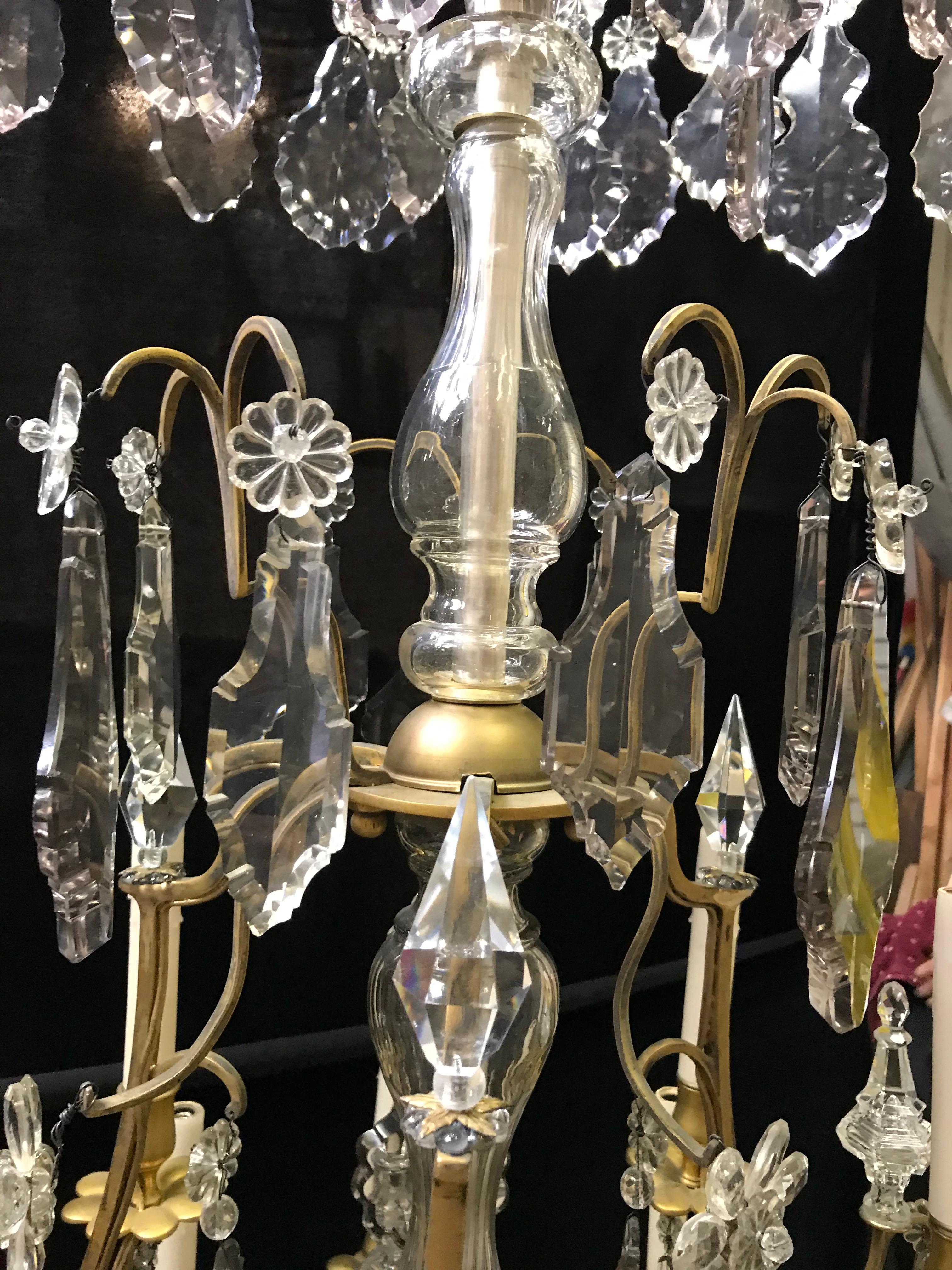 French Chrystal and Bronze Chandelier, 19th Century For Sale 5