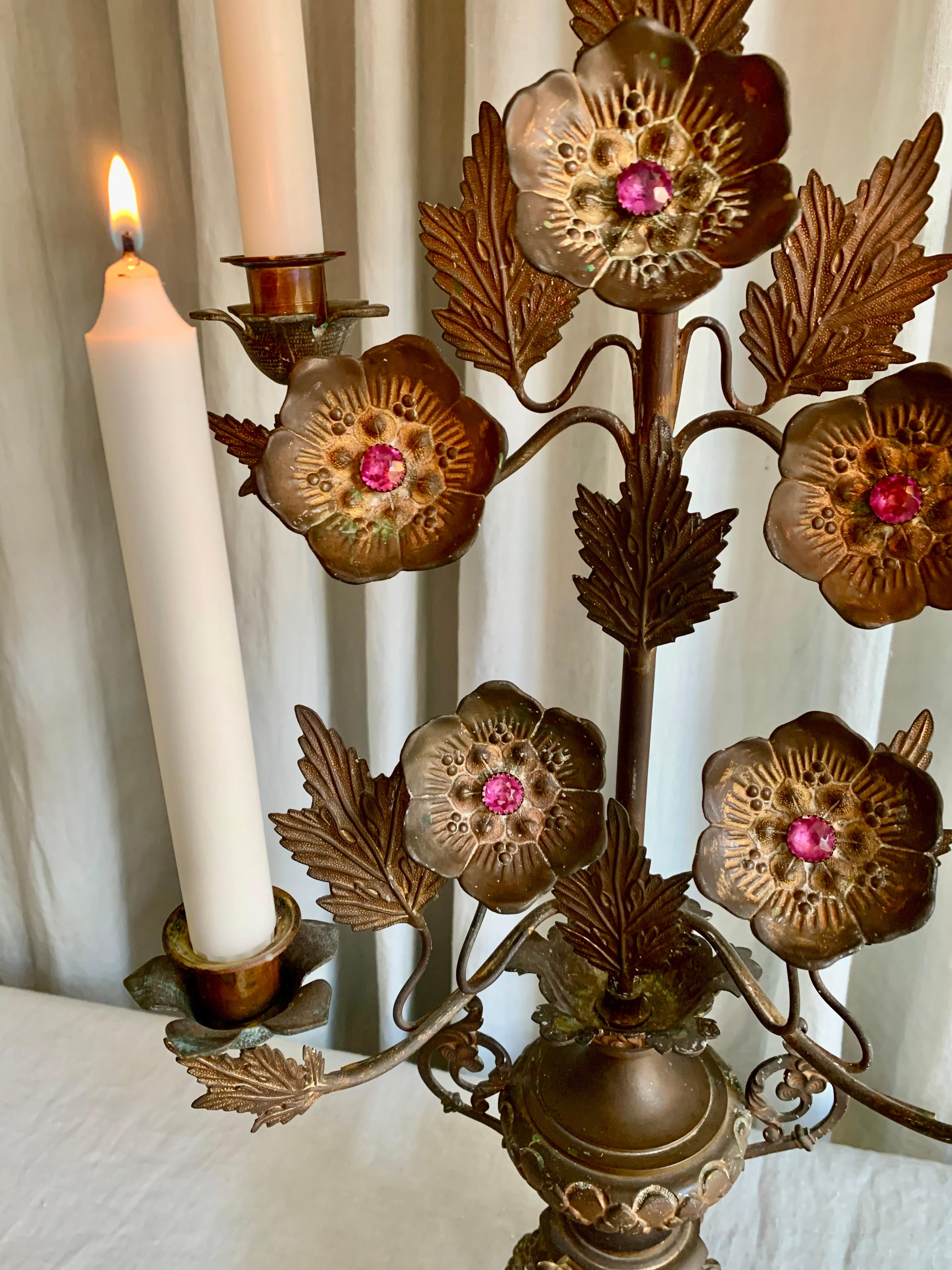 Brass French Church Candelabra