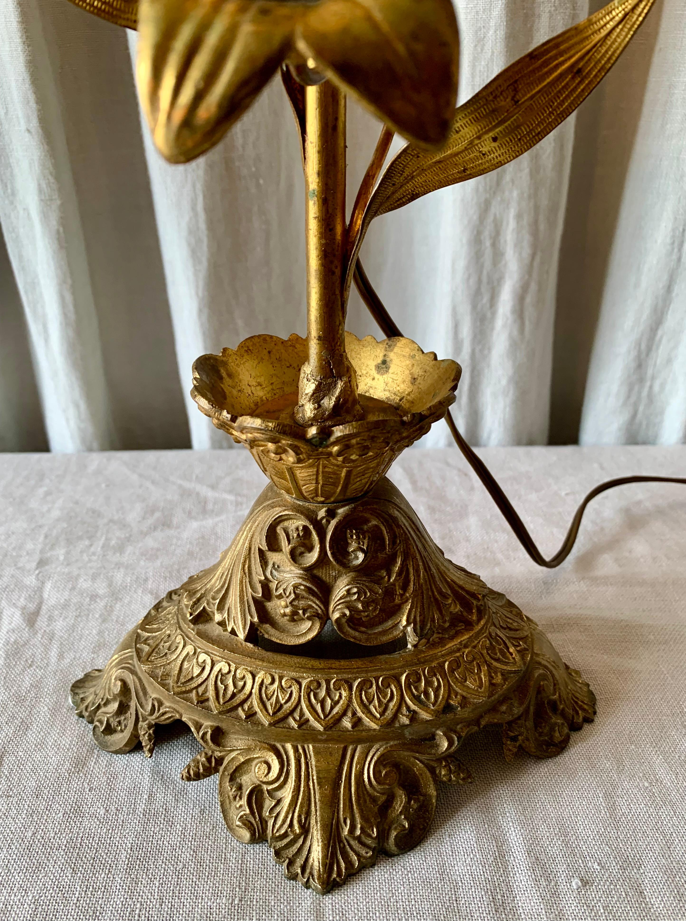 Late 19th Century French Church Candelabra Table Lamp For Sale