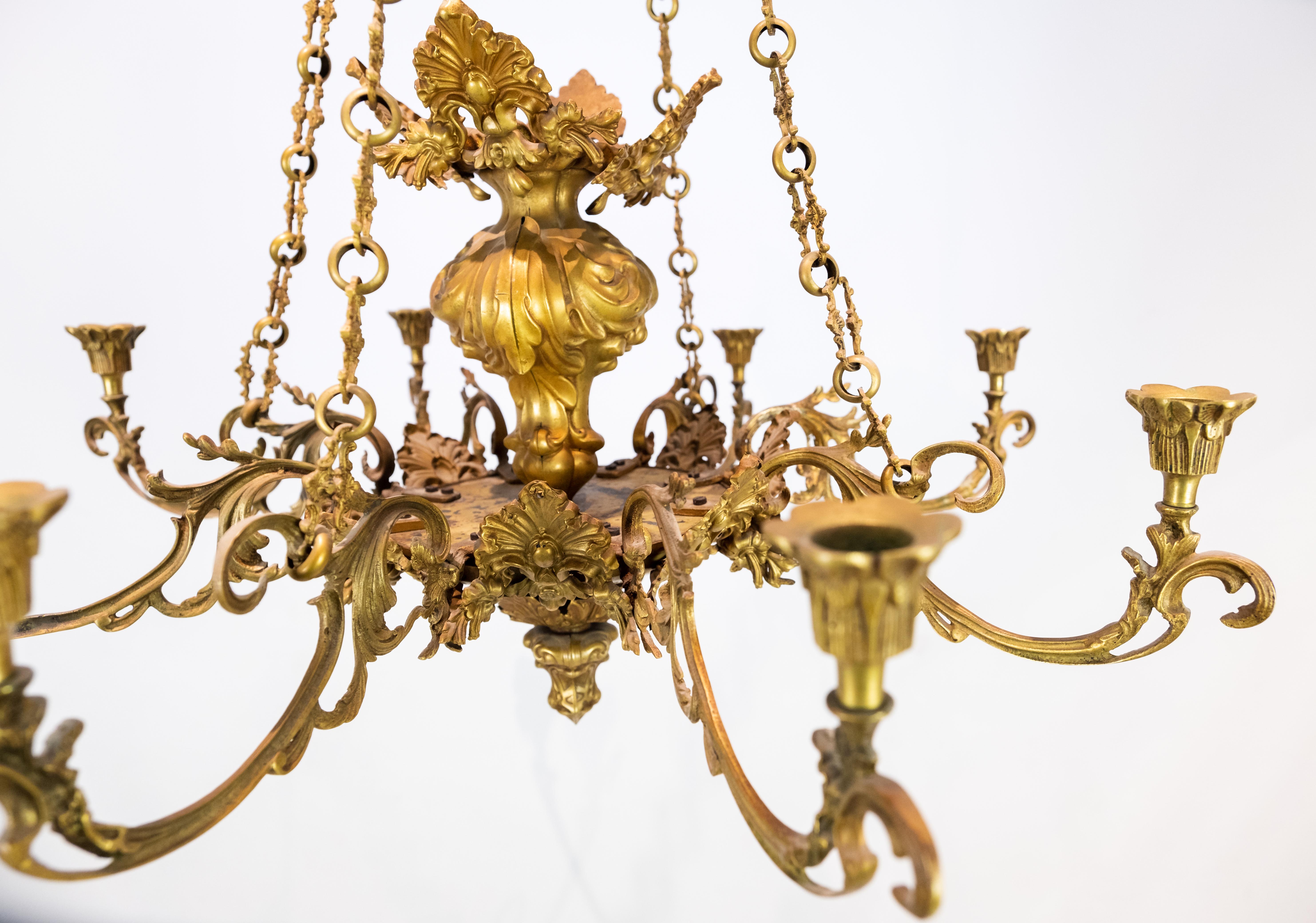 Other French Church Chandelier of Bronze with Beautiful Decorations, 1880s