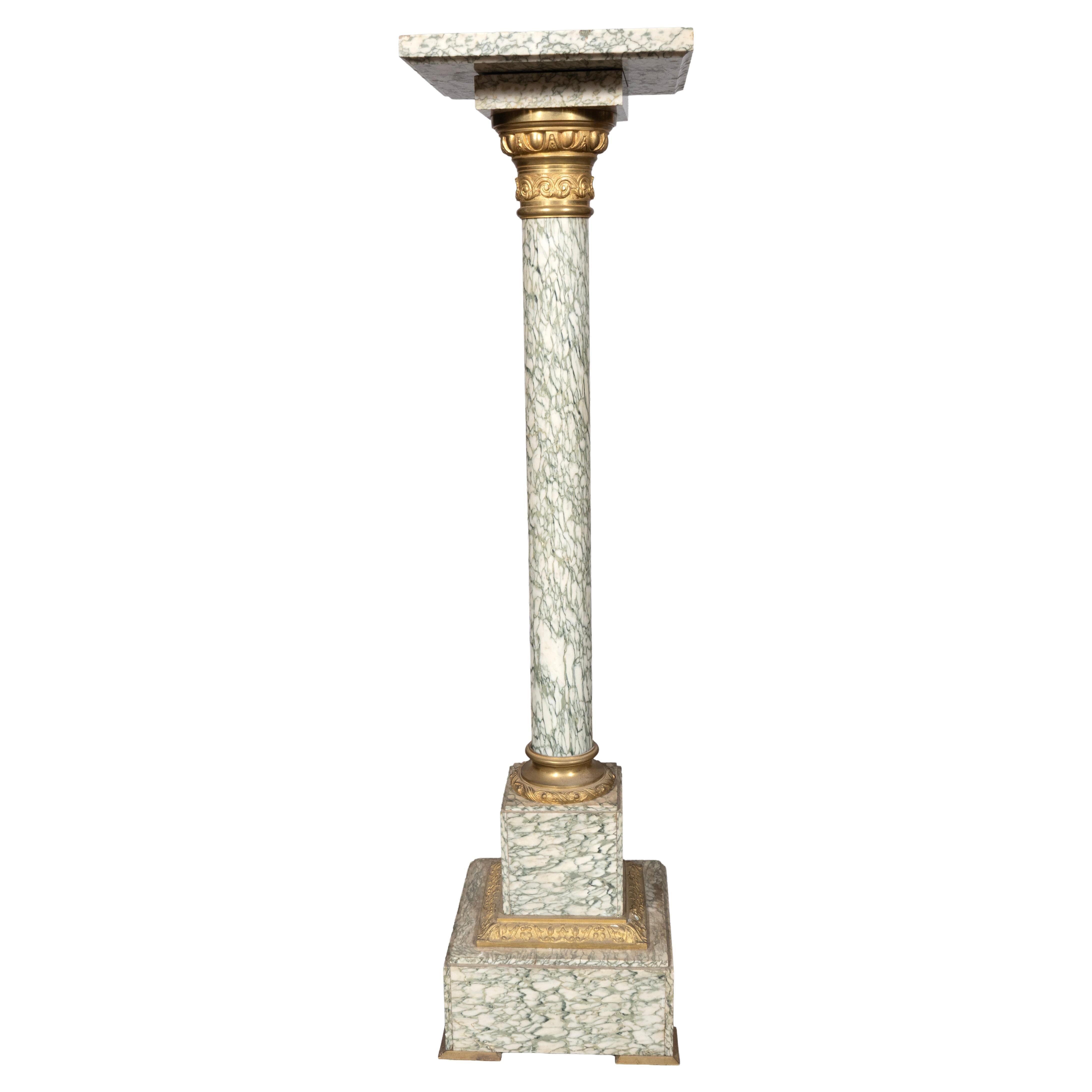 French Cipollino Marble Pedestal
