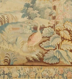 French circa 1850 Green Verdure Tapestry, 5'7 x 9'1
