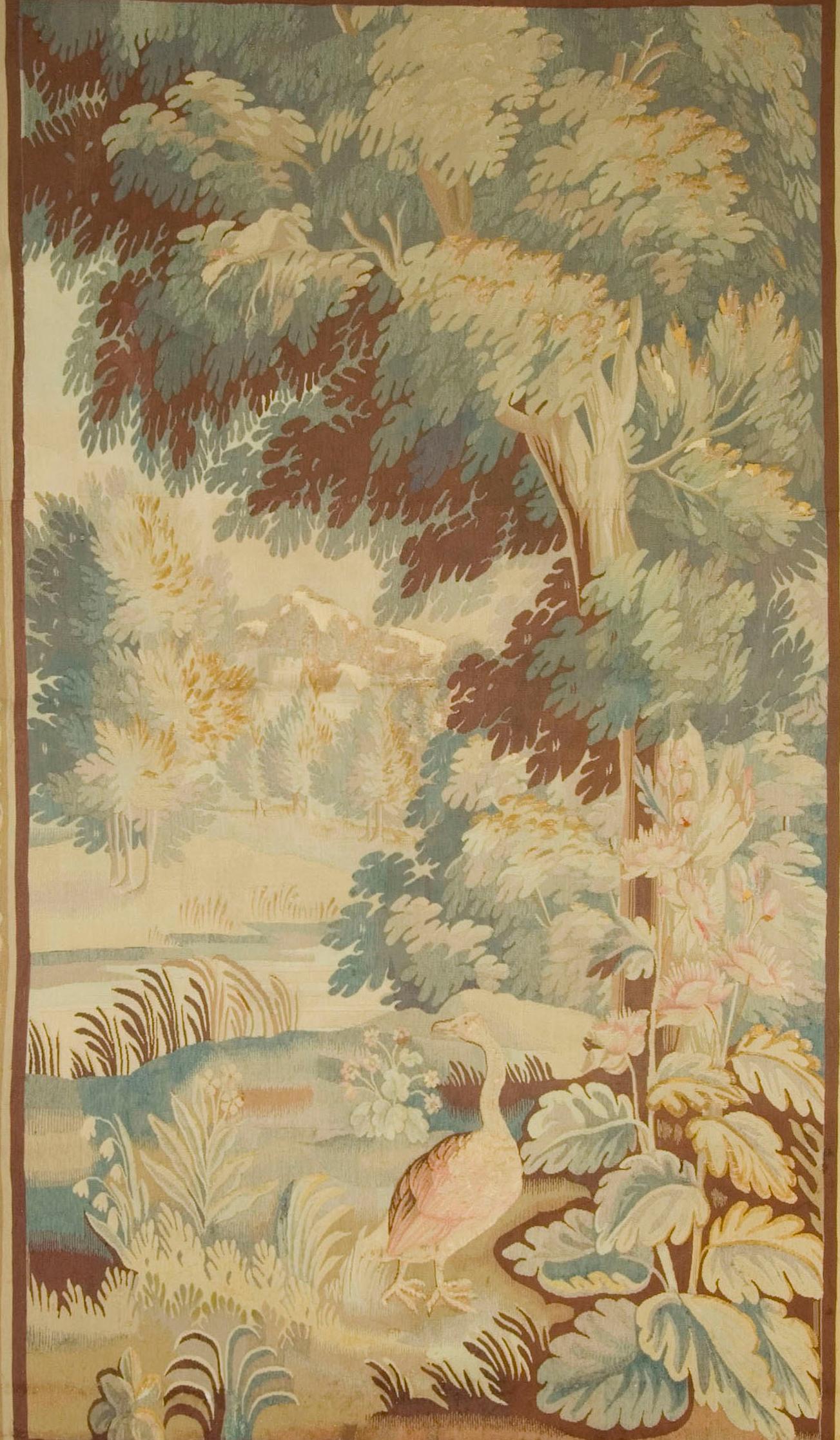 Tapisserie française vers 1850 en Greene & Greene, 5'7 x 9'1 Bon état - En vente à New York, NY