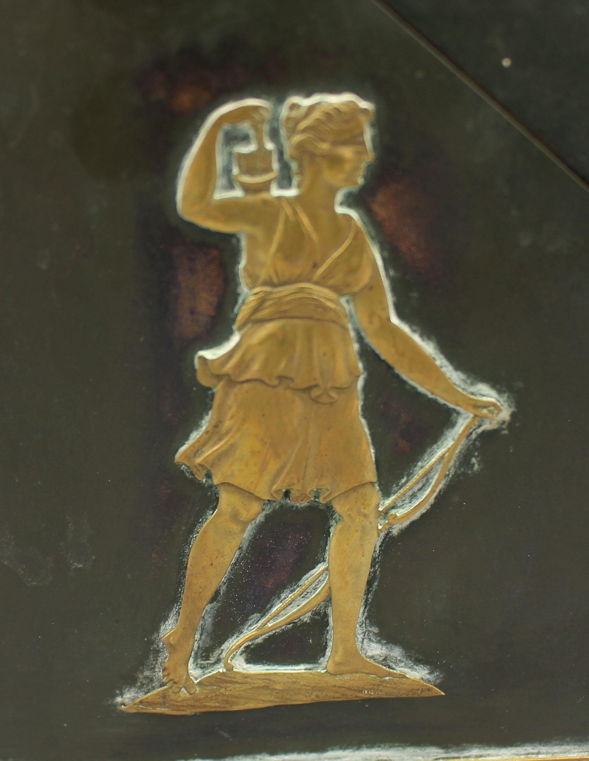 Französisch CIRCA 1870 Bronze Messing montiert Briefe Box im Angebot 6