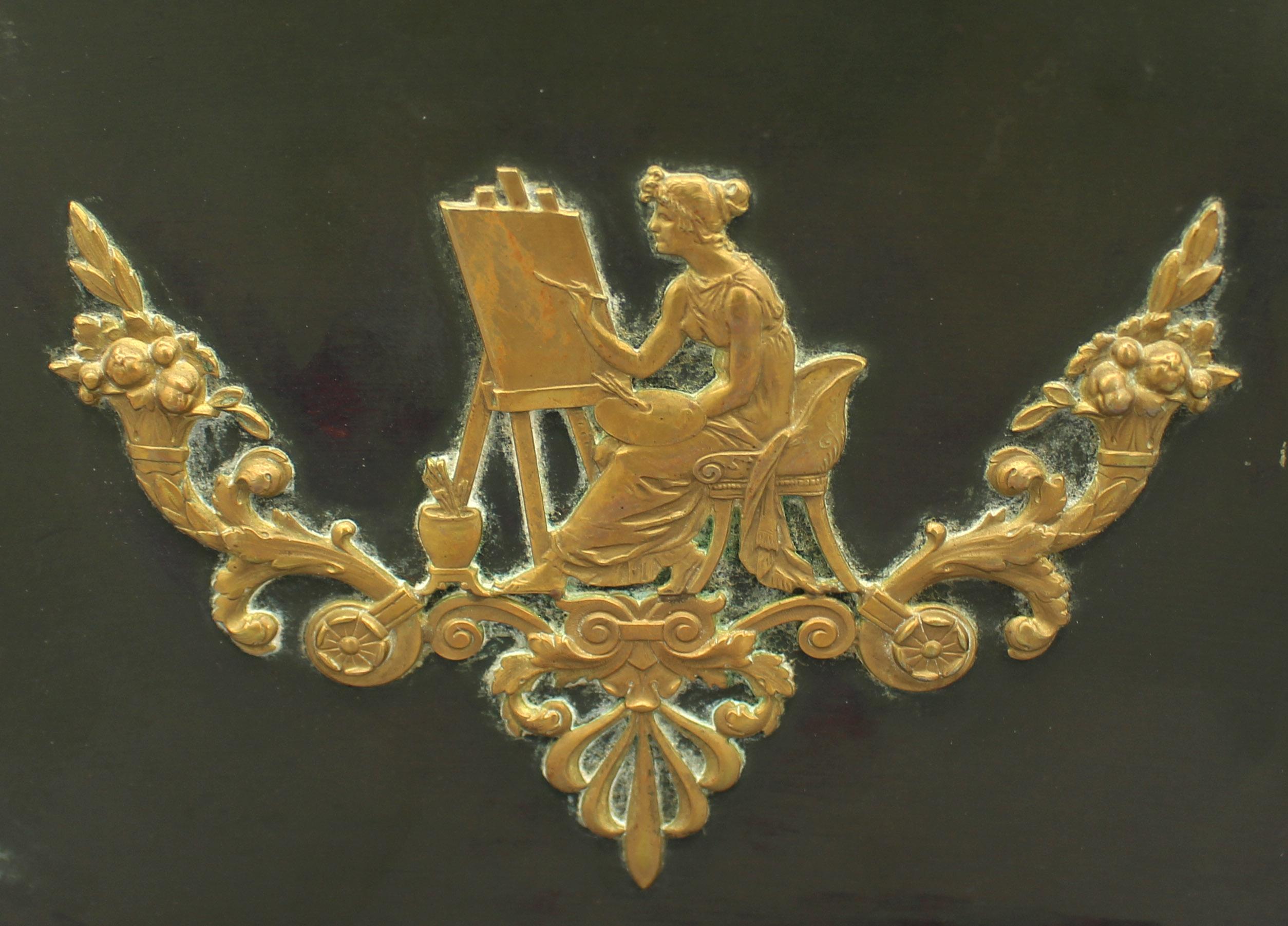 Französisch CIRCA 1870 Bronze Messing montiert Briefe Box im Angebot 4