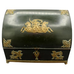 French Circa 1870 Bronze Brass Mounted Letters Box