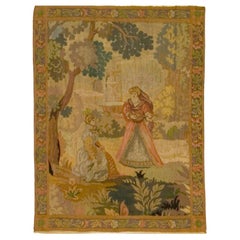 French Circa 1890 Century Tapestry 2'10 x 3'10