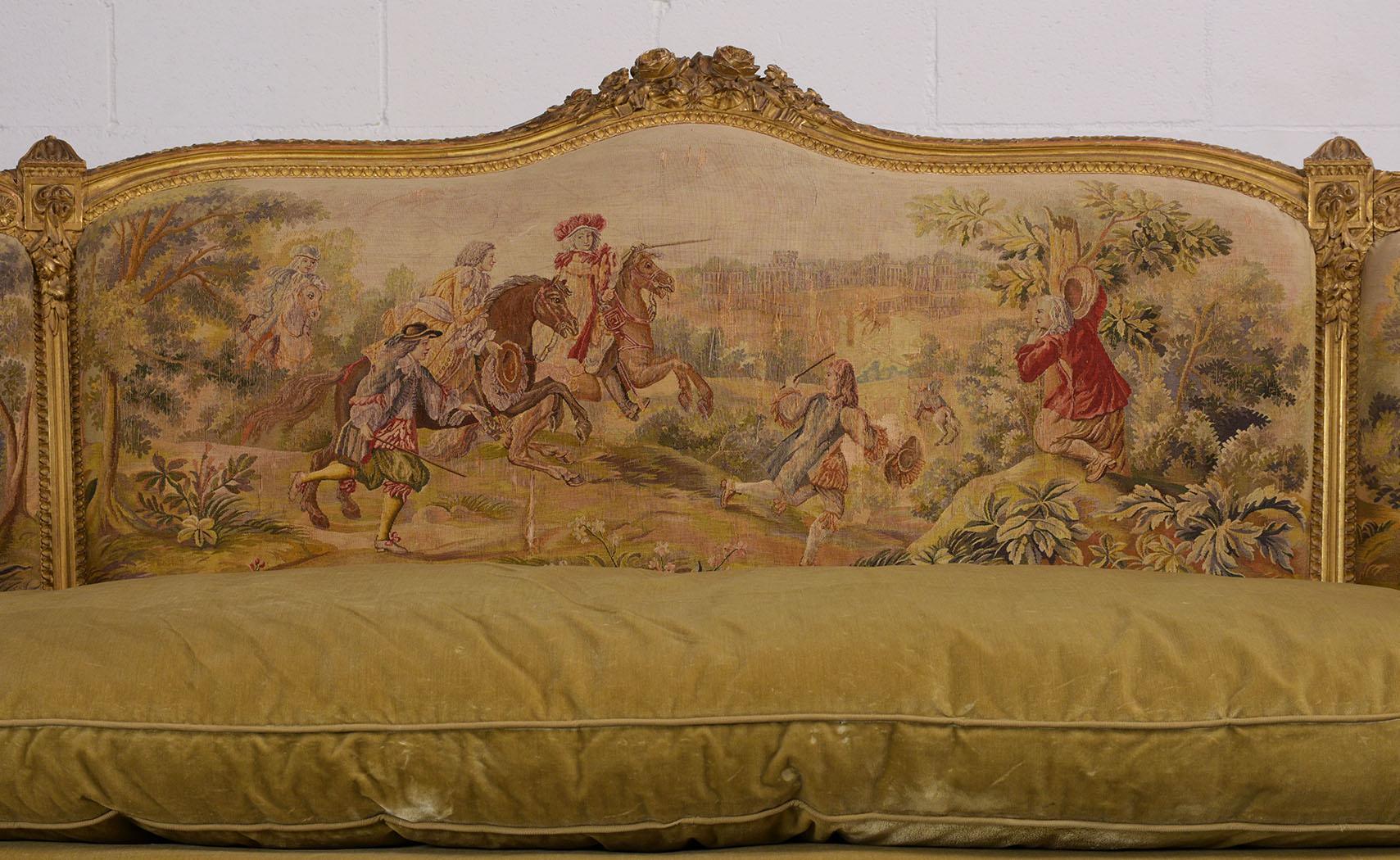 Late 18th Century French circa 18th Century Louis XVI Style Abousson Canopy Sofa