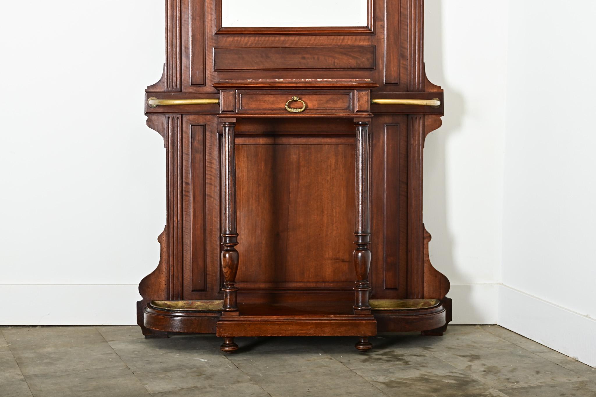 Other French Circa 1920 Mahogany Vestiare Hall Rack For Sale