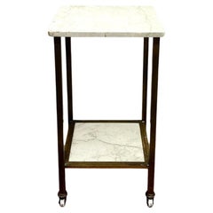 French Circa 1920 Marble and Brass Tiered Side Table