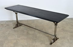 French Circa 1920 Slate and Iron Console Table