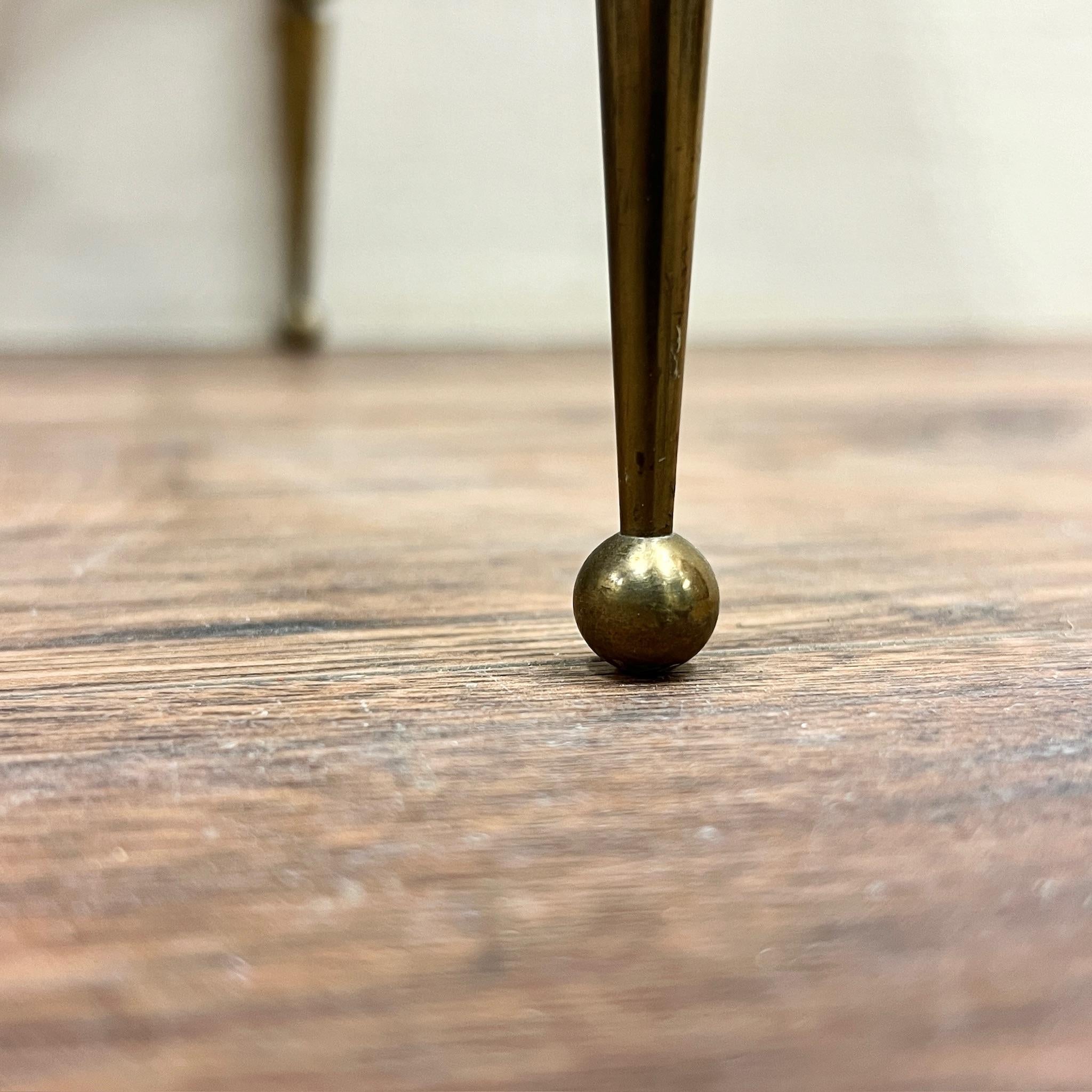 French circa 1950 Leather Top End Table Maison Jansen 5