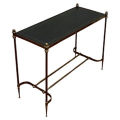 French circa 1950 Leather Top End Table Maison Jansen