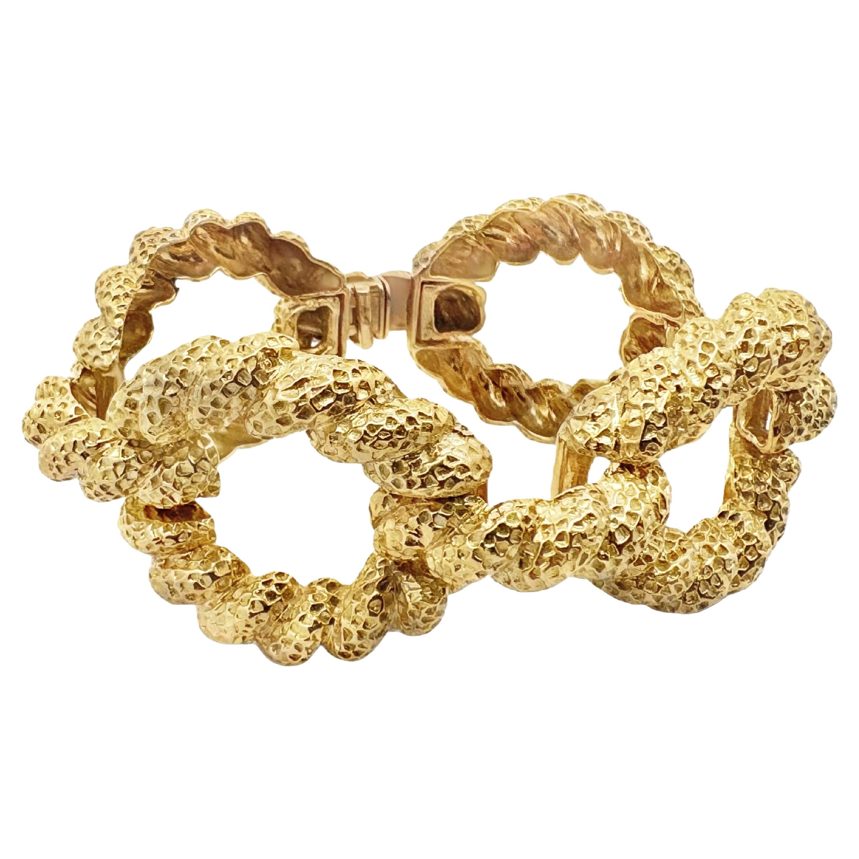 Bracciale francese a maglie in oro massiccio 18 carati del Mid-Century Modern, circa anni '60 in vendita