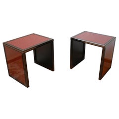 French circa 1970s Midcentury Pierre Vandel Pair of Side Tables