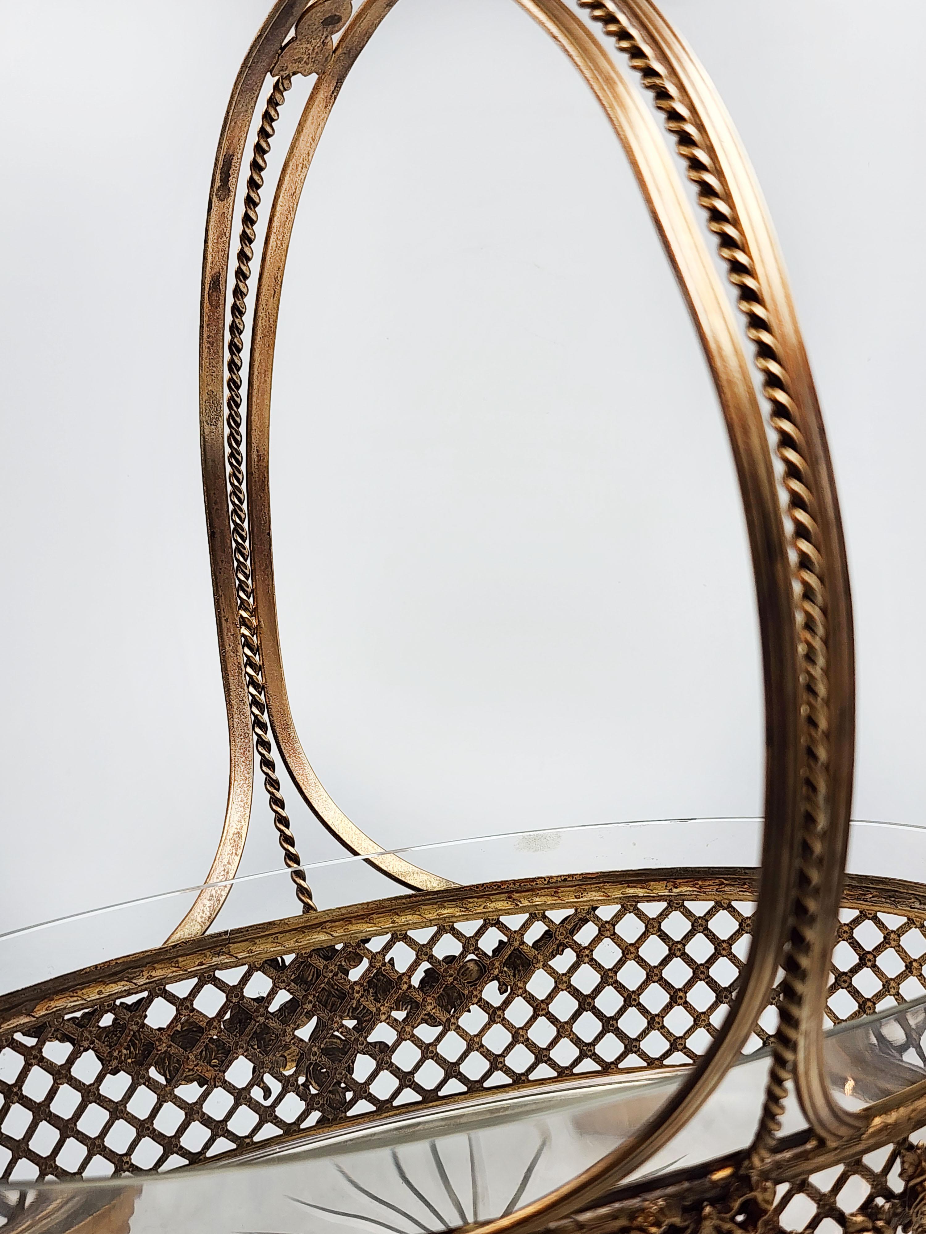20th Century French circular centerpiece, in Woven Gilded Bronze For Sale